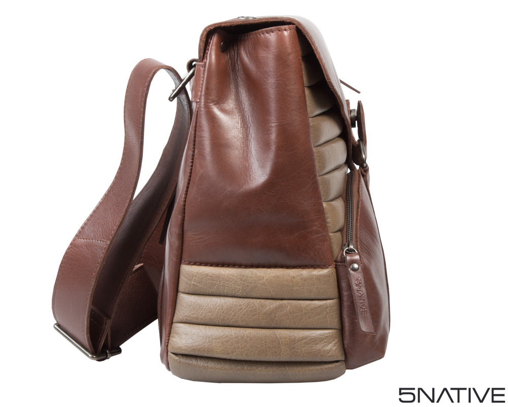 5native brown olive tan real leather trendy messenger bag laptop compatible with unique design 8