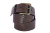 CASUAL MEN'S BELT MADE FROM DARK BROWN REAL LEATHER IN CRISS CROSS PATTERN