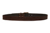 CASUAL MEN'S BELT MADE FROM DARK BROWN REAL LEATHER IN CRISS CROSS PATTERN