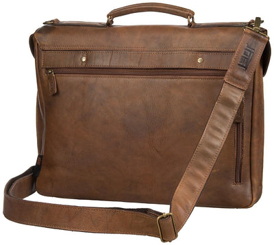 JOST RANDERS 2443 COGNAC LEATHER LAPTOP BRIEFCASE