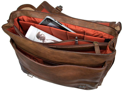 JOST RANDERS 2443 COGNAC LEATHER LAPTOP BRIEFCASE
