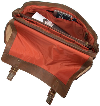 JOST RANDERS 2443 COGNAC LEATHER LAPTOP BRIEFCASE