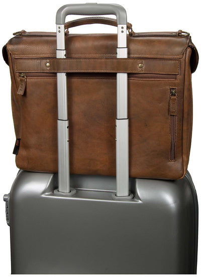 JOST RANDERS 2443 COGNAC LEATHER LAPTOP BRIEFCASE