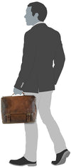 JOST RANDERS 2443 COGNAC LEATHER LAPTOP BRIEFCASE
