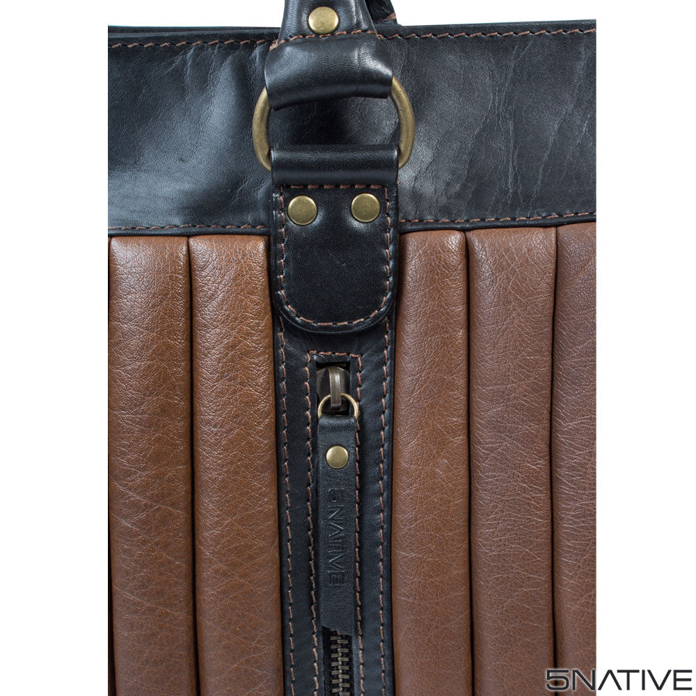 5native brown tan real leather trendy ladies laptop work bag, business bag, laptop compatible with unique design 1
