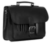 MAYFAIR VEGETABLE TANNED BLACK LEATHER SMALL SATCHEL / BACKPACK