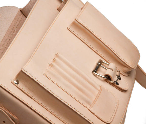 ANGEL NATURAL VEGETABLE TANNED LEATHER SMALL SATCHEL / BACKPACK