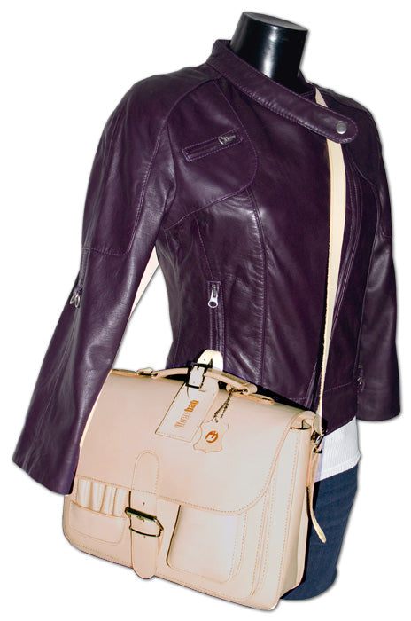 ANGEL NATURAL VEGETABLE TANNED LEATHER SMALL SATCHEL / BACKPACK