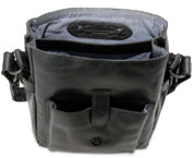 AUNTS & UNCLES NETWORKER BLACK LEATHER MEDIUM N/S MESSENGER BAG/ POSTBAG