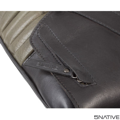 5native black grey olive real leather trendy medium messenger bag, iPad compatible with unique design 5