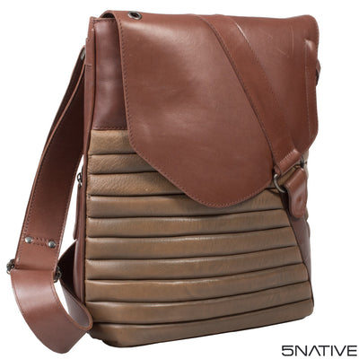 5native brown olive tan real leather trendy medium messenger bag, iPad compatible with unique design 3