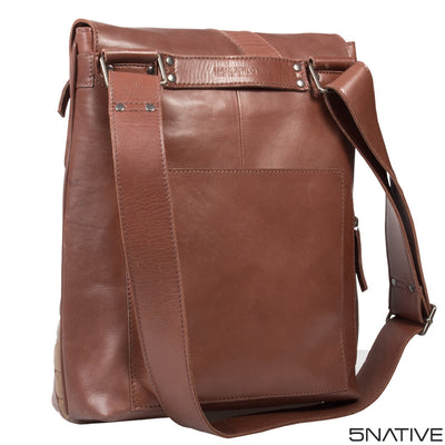 5native brown olive tan real leather trendy medium messenger bag, iPad compatible with unique design 5