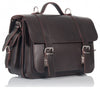 PIMLICO NATURAL VEGETABLE TANNED DARK BROWN LEATHER SATCHEL / BACKPACK