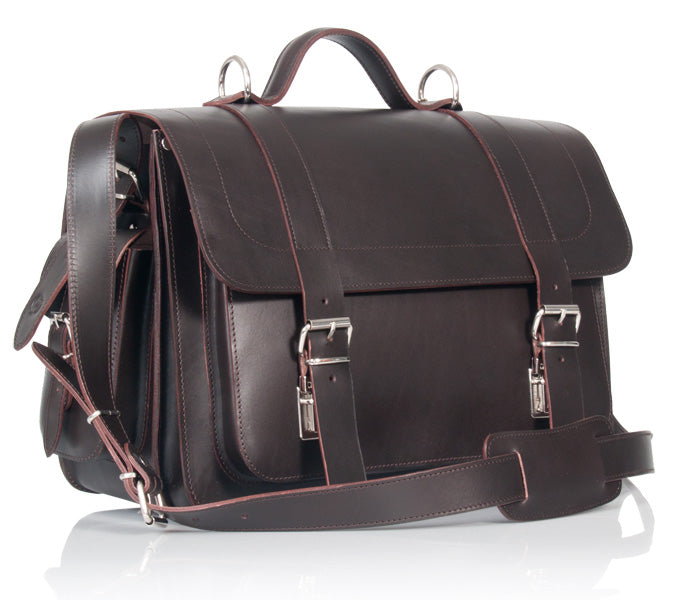 FREE MATCHING UBERBAG CLUTCH WORTH £119 WITH PIMLICO VEGETABLE TANNED BROWN LEATHER SATCHEL / BACKPACK