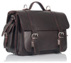 PIMLICO NATURAL VEGETABLE TANNED DARK BROWN LEATHER SATCHEL / BACKPACK