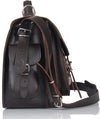 PIMLICO NATURAL VEGETABLE TANNED DARK BROWN LEATHER SATCHEL / BACKPACK