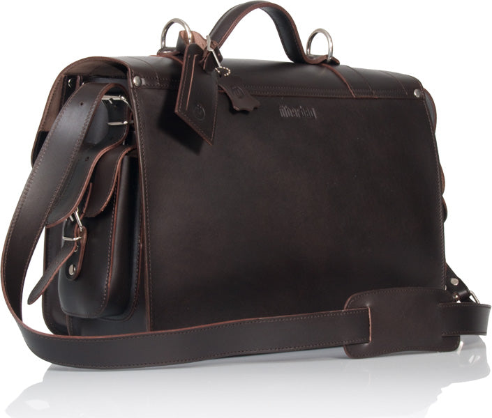 FREE MATCHING UBERBAG CLUTCH WORTH £119 WITH PIMLICO VEGETABLE TANNED BROWN LEATHER SATCHEL / BACKPACK