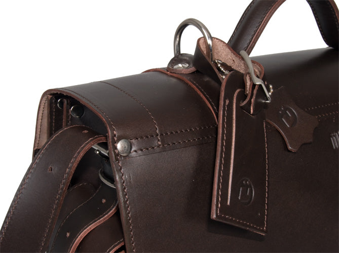 FREE MATCHING UBERBAG CLUTCH WORTH £119 WITH PIMLICO VEGETABLE TANNED BROWN LEATHER SATCHEL / BACKPACK
