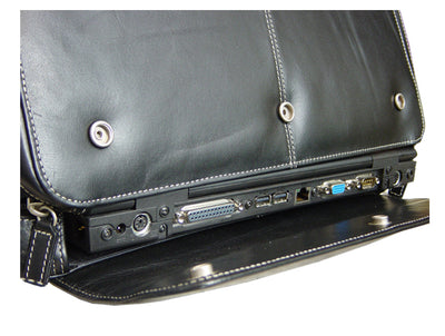 HIDEONLINE PATENT REAL LEATHER BLACK 15" LAPTOP CASE