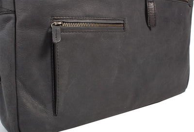 UBERBAG INSIGNIA GRAPHITE GREY LEATHER PORTFOLIO / MESSENGER BAG