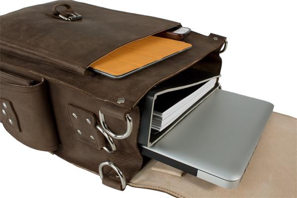 Mud brown crazy horse vegetable tanned leather large backpack 2