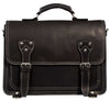 HIDEONLINE BLACK CRAZY HORSE LEATHER SATCHEL BAG / BRIEFCASE / BACKPACK