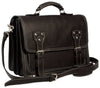 HIDEONLINE BLACK CRAZY HORSE LEATHER SATCHEL BAG / BRIEFCASE / BACKPACK