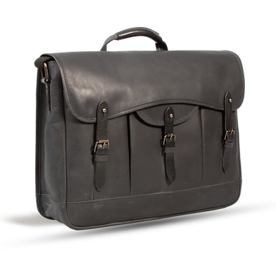 UBERBAG GOBI GRAPHITE GREY LEATHER MESSENGER BAG