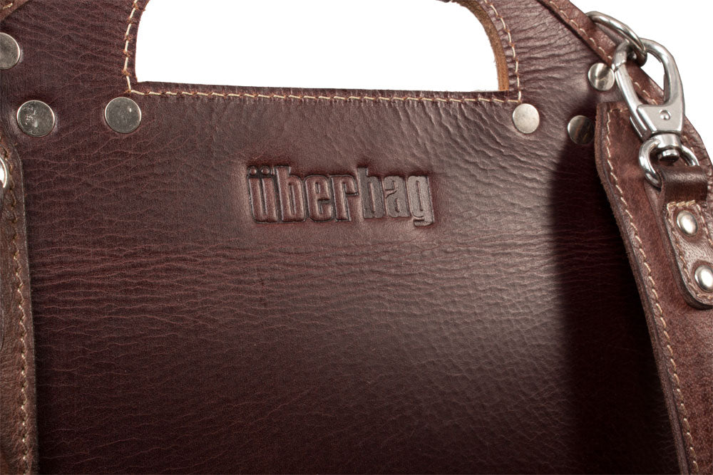 UBERBAG VINTAGE SWISS ARMY BROWN LEATHER BACKPACK