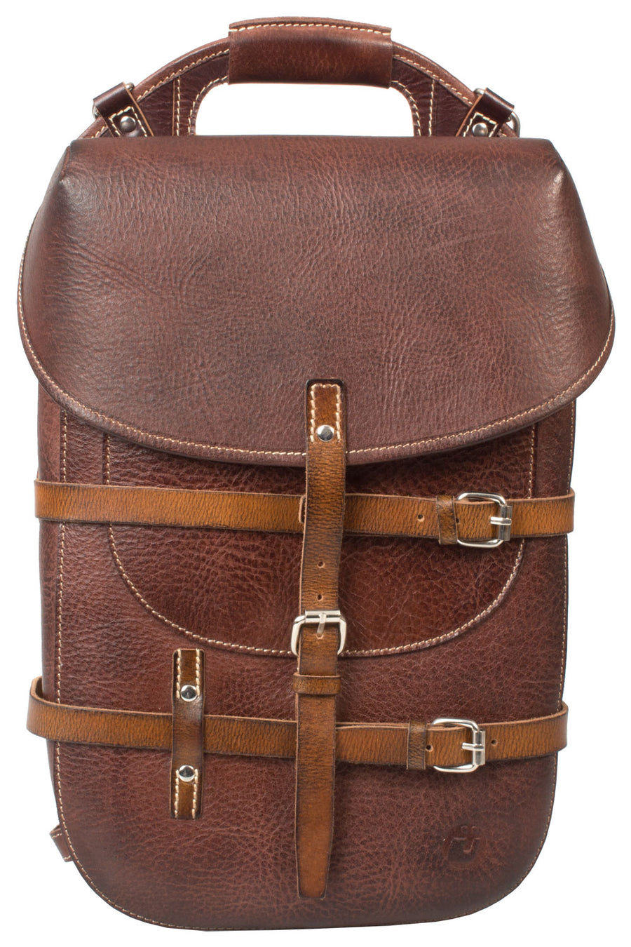 UBERBAG VINTAGE SWISS ARMY BROWN LEATHER BACKPACK