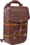 UBERBAG VINTAGE SWISS ARMY BROWN LEATHER BACKPACK