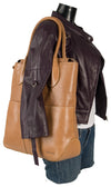 depeche tan cognac real leather large shoulder bag 2
