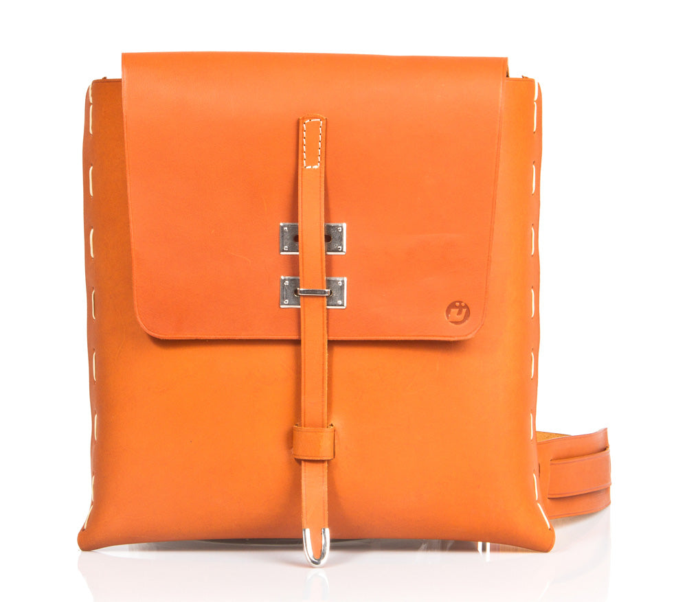 FREE TRIBE SMALL MESSENGER BAG WORTH £145 WITH PIMLICO VEGETABLE TANNED TAN LEATHER SATCHEL / BACKPACK