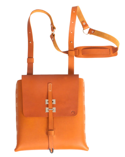 UBERBAG TRIBE VEGETABLE TANNED TAN LEATHER MESSENGER BAG