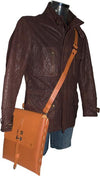 UBERBAG TRIBE VEGETABLE TANNED TAN LEATHER MESSENGER BAG